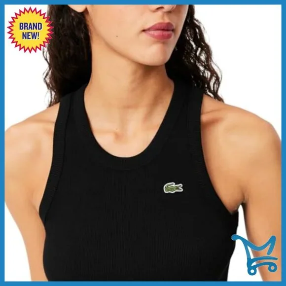 Slim Fit Tank Top 100% Organic Cotton Ribbed Texture Embroidered Logo
